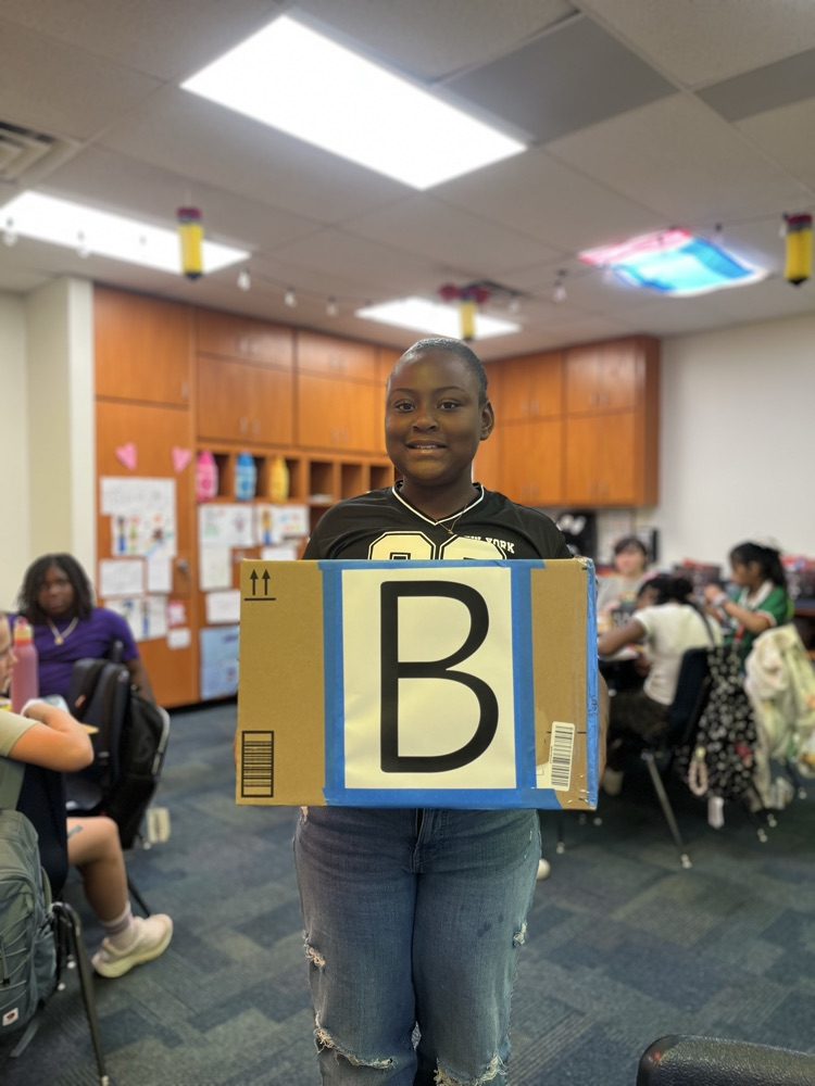 student with b box 