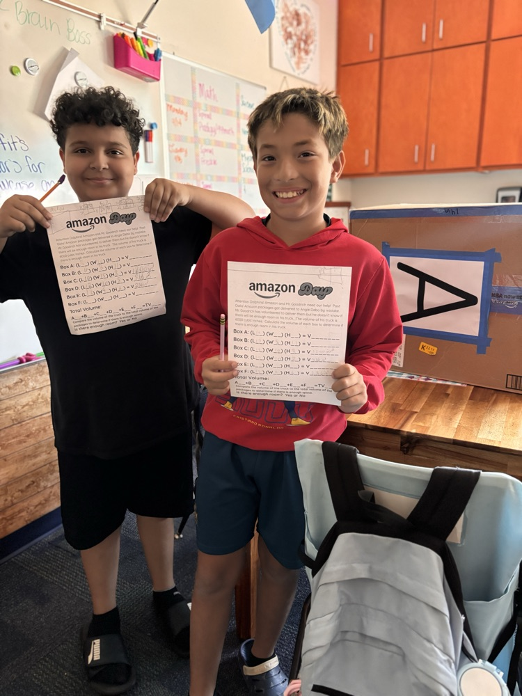 students with a box 