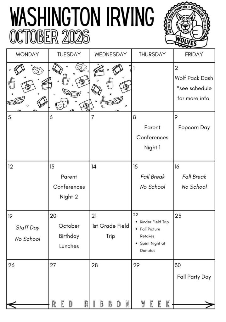 October PTO Calendar
