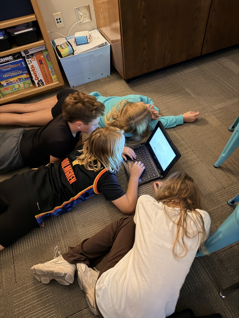 5th grade GATE students working on round 1 of the MEE competition.
