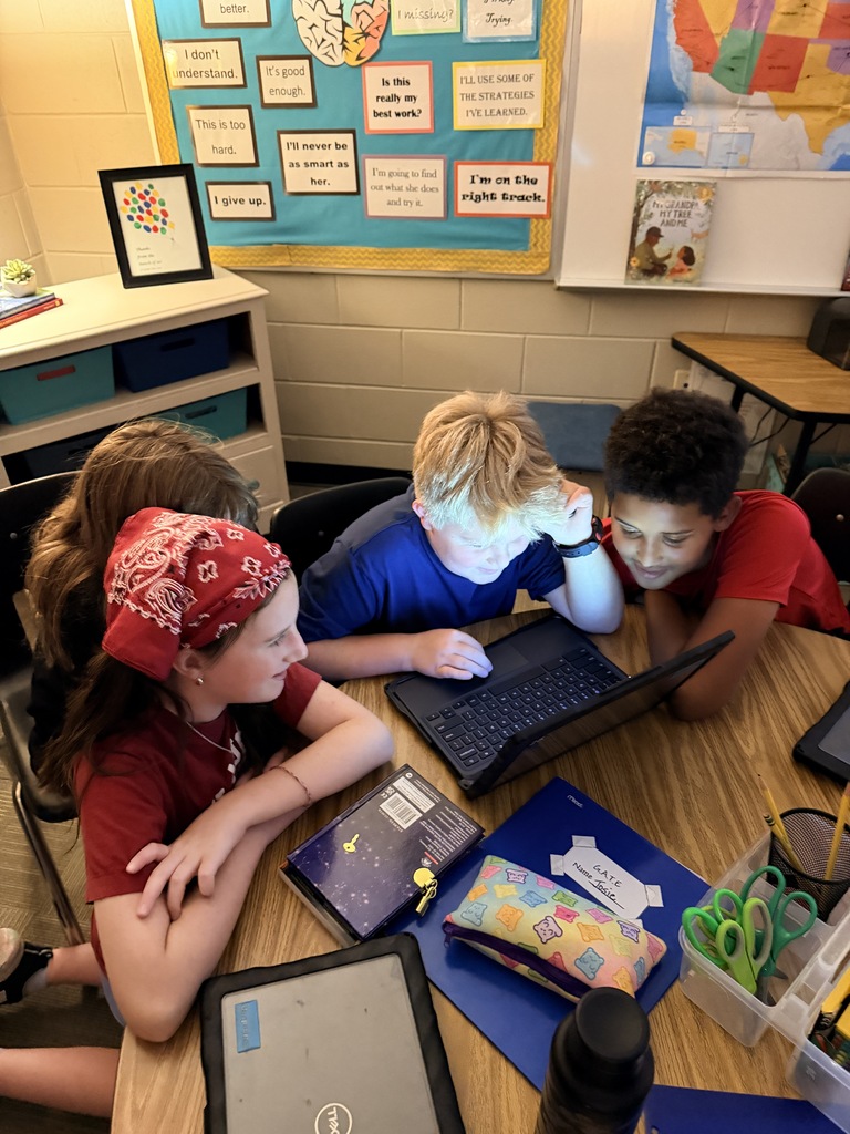 5th grade GATE students working on round 1 of the MEE competition.