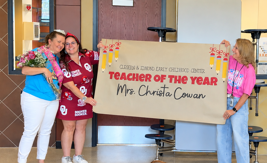 Mrs. Cowan voted Teacher of the Year for Clegern and EECC