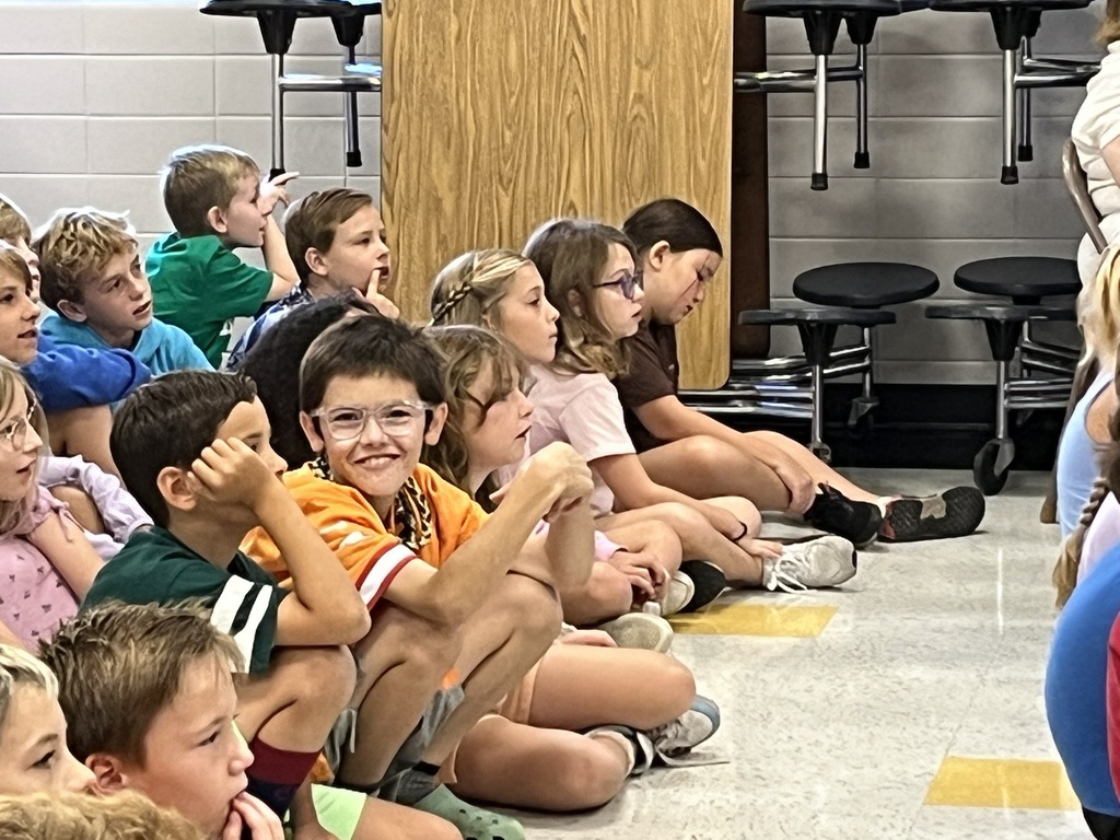 Students enjoying the fire prevention skit.