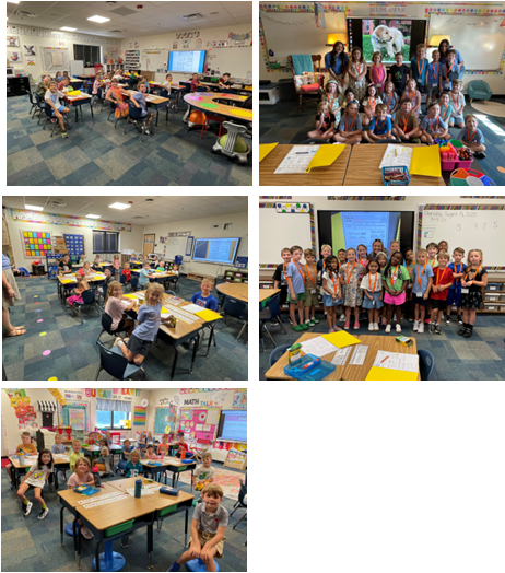 Kids in each classroom on the first day of school