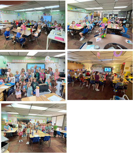Kids in each classroom on the first day of school