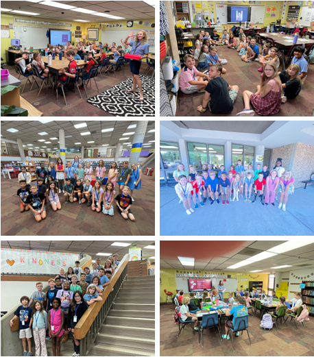 Kids in each classroom on the first day of school
