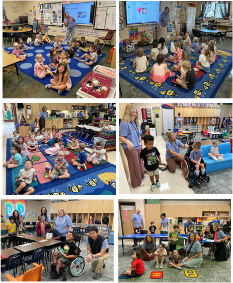 Kids in each classroom on the first day of school