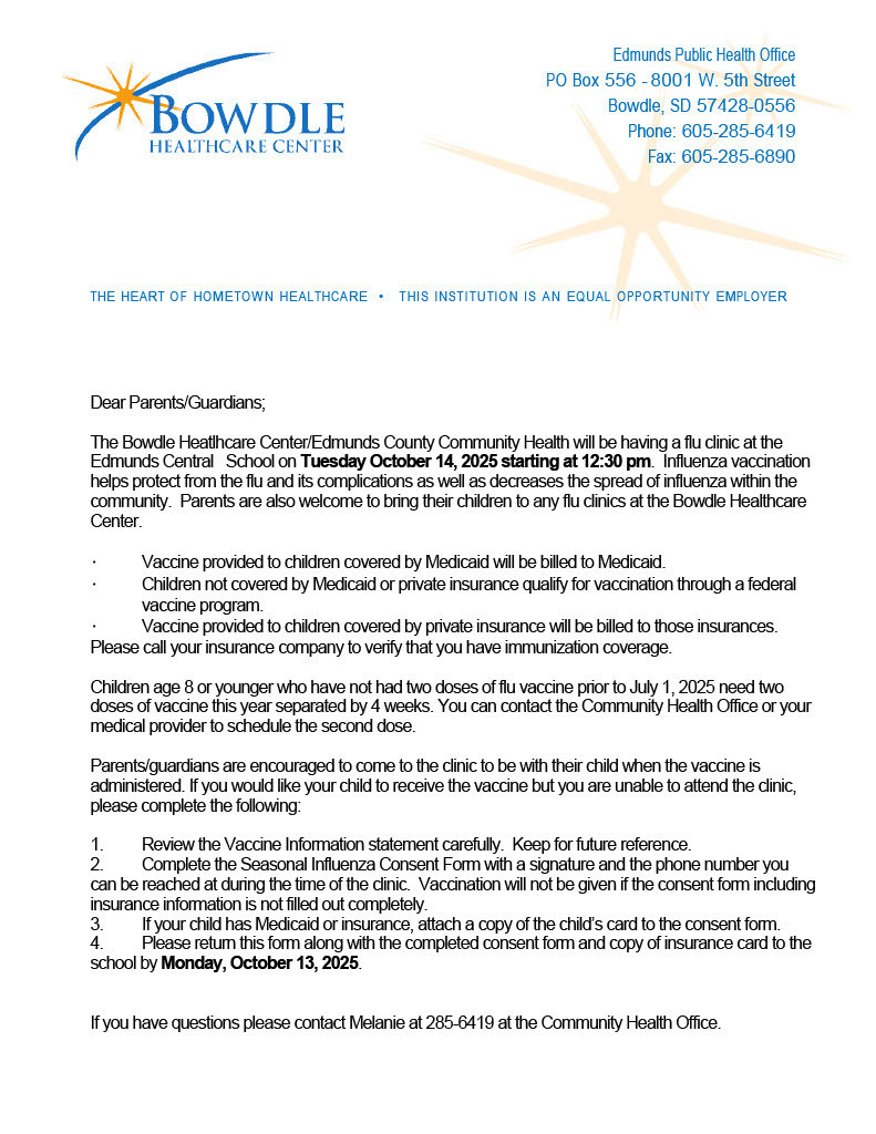 flu clinic letter