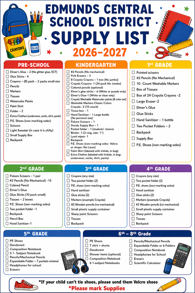 26-27 School Supply Lists