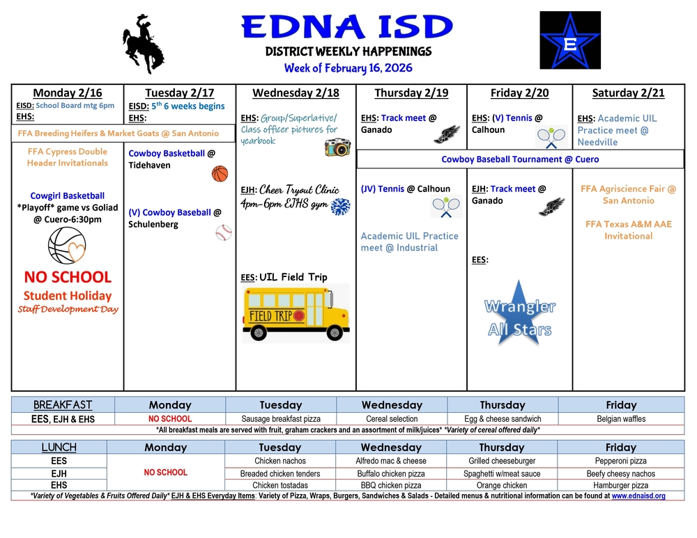 District Weekly Happenings Week of February 16th 2026