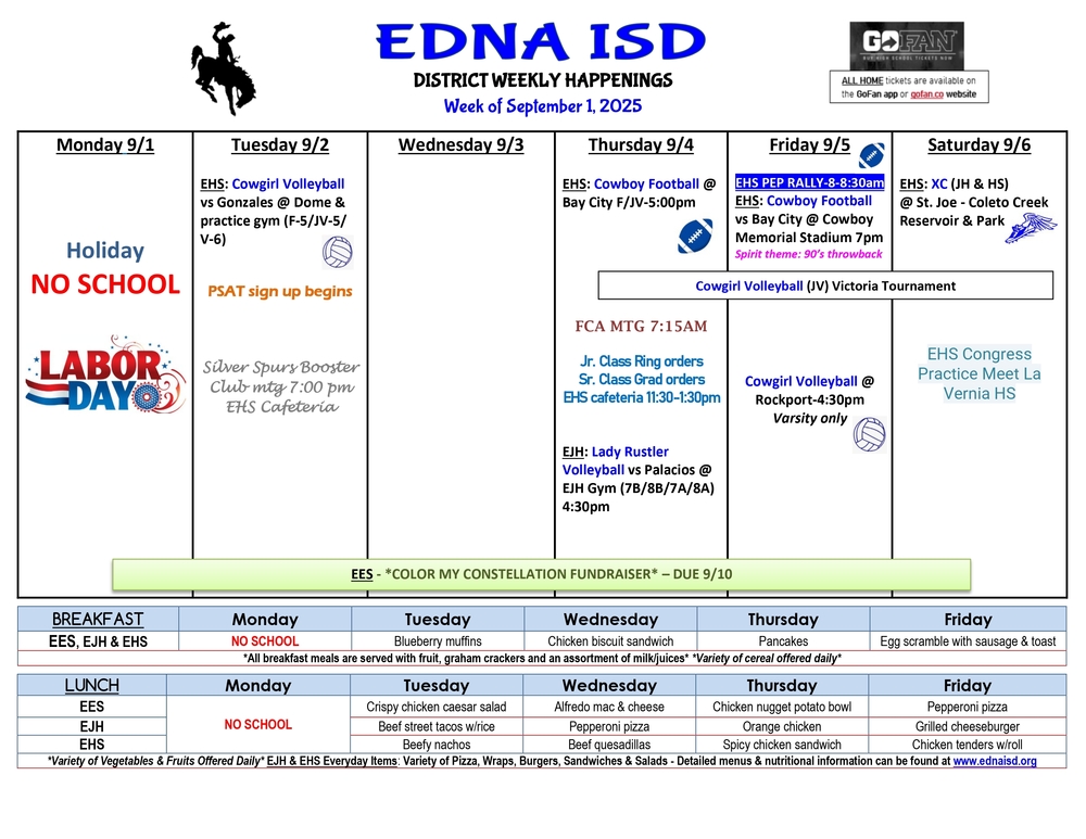 District Weekly Happenings September 1st, 2025