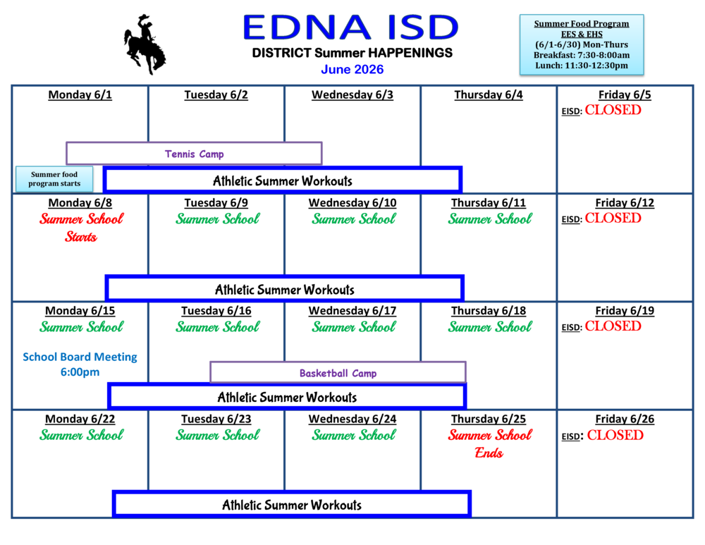 District Summer Happenings - June 2026