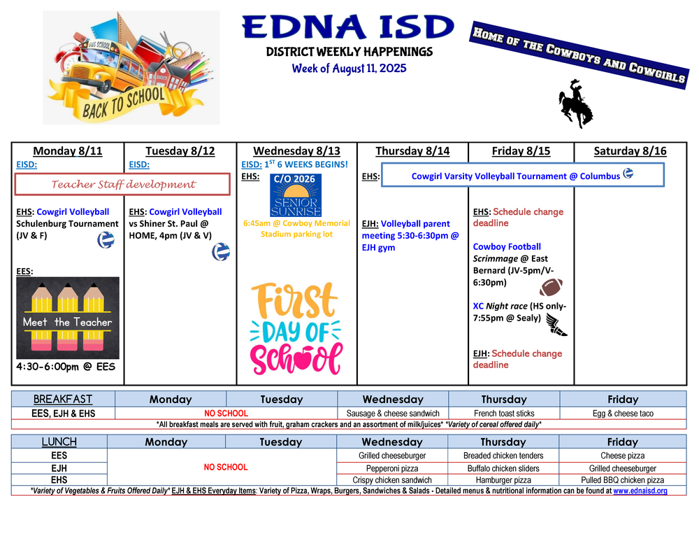 District Weekly Happenings August 11th 2025