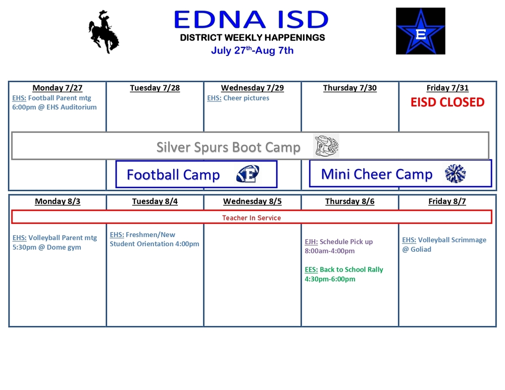 District Weekly Happenings 7-27-26 & 8-3-26