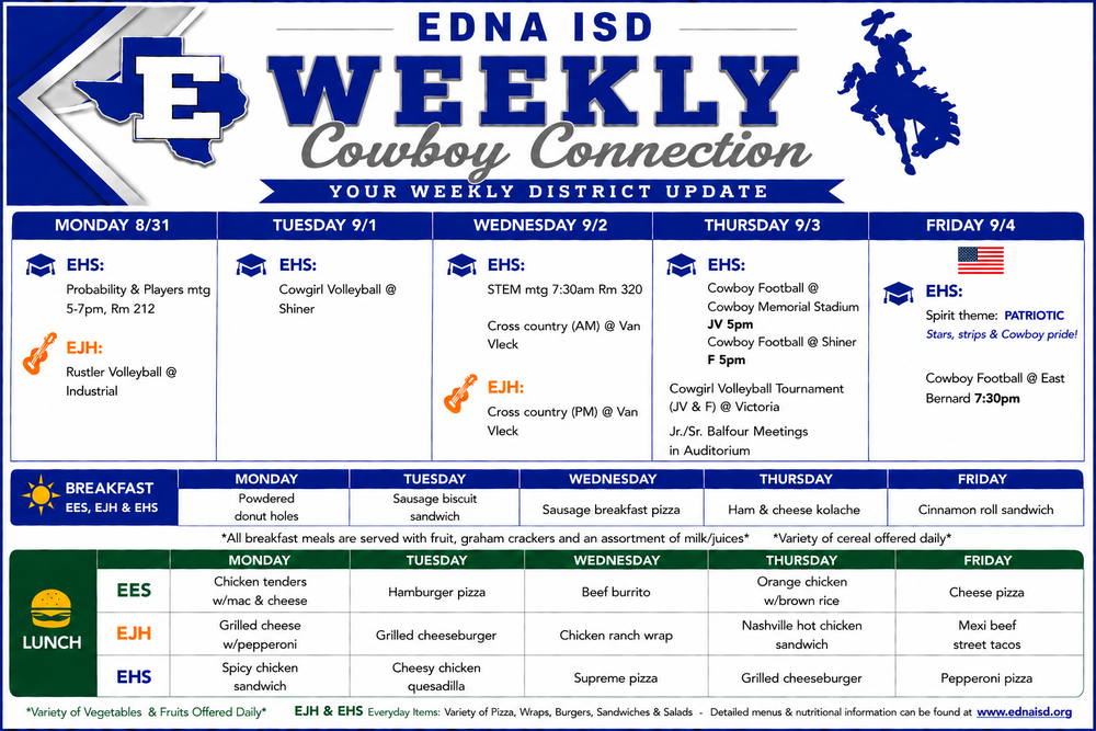 Cowboy Connection: August 31st - September 4th