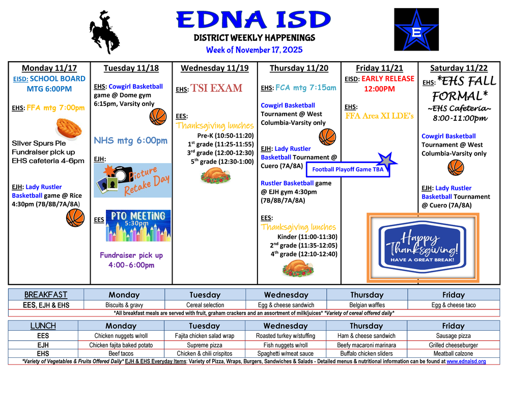 District Weekly Happenings November 17th 2025