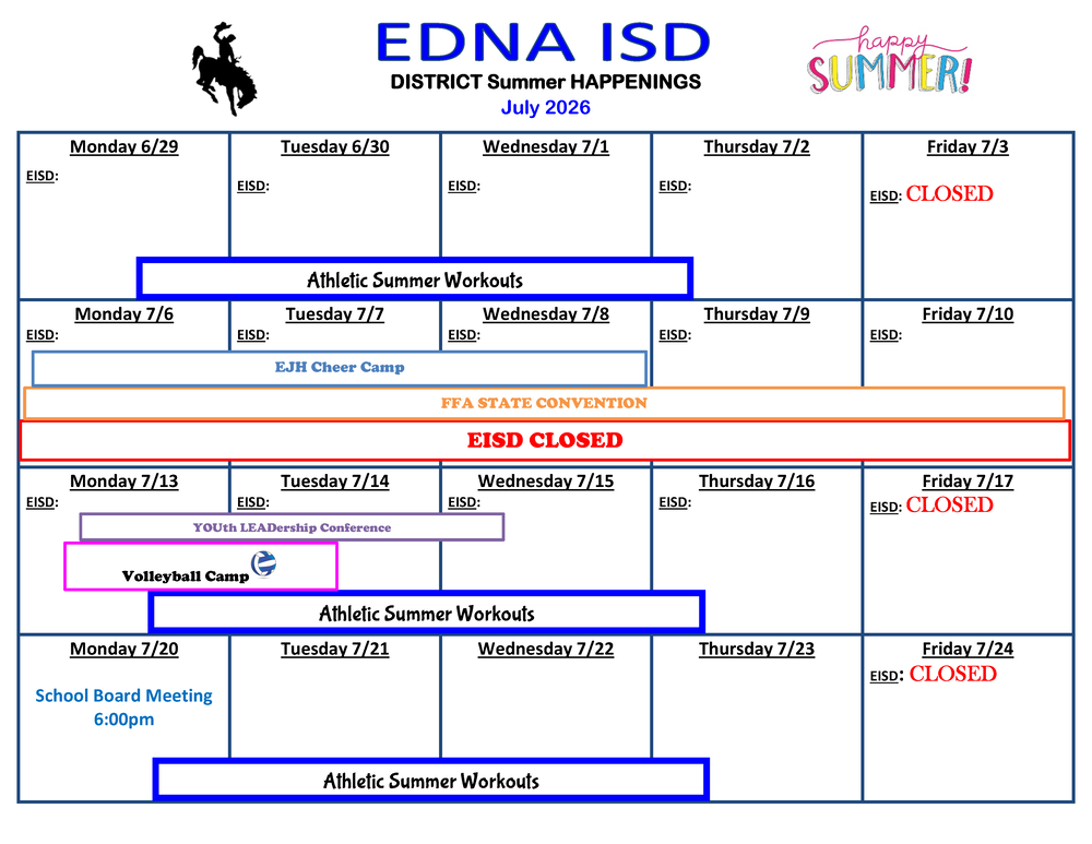 District Monthly Happenings - July 2026