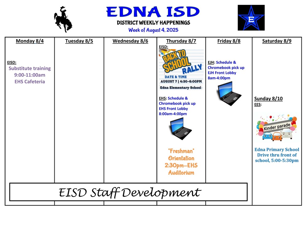 District Weekly Happenings August 4th, 2025