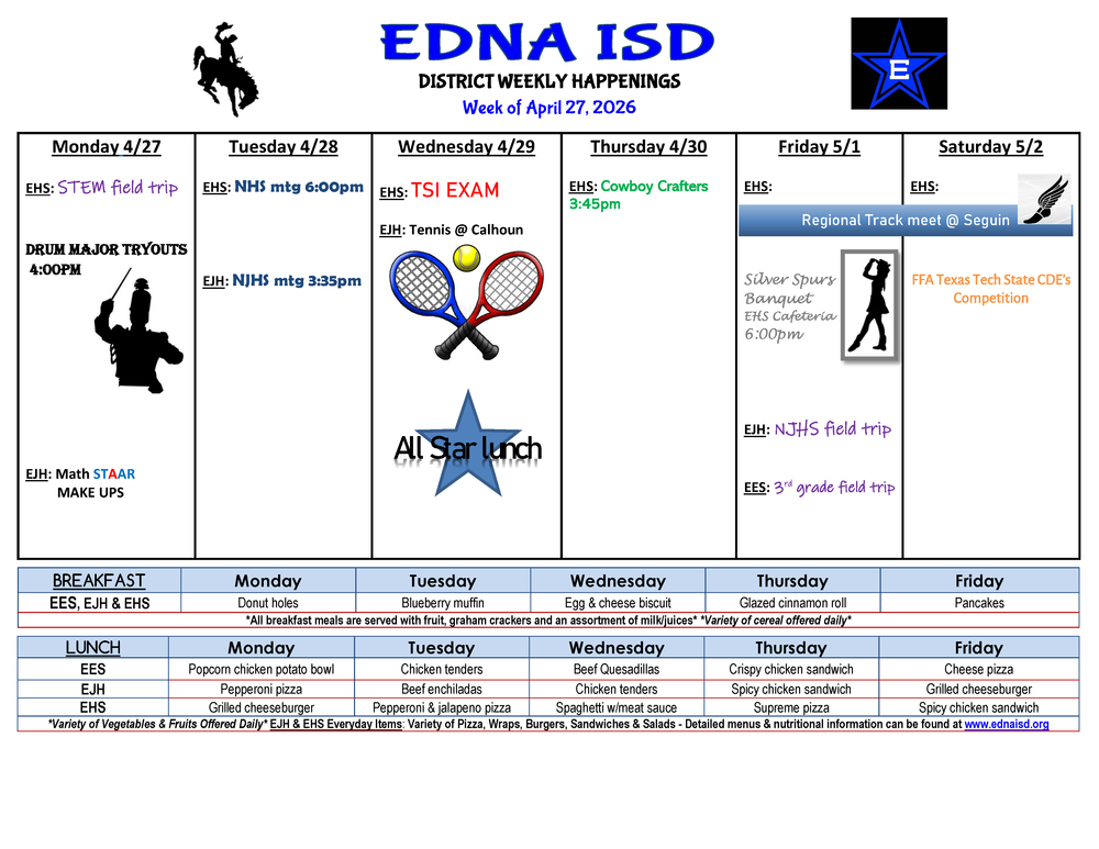 District Weekly Happenings week of April 27th, 2026