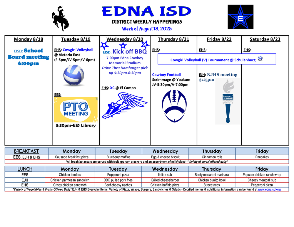 District Weekly Happenings August 18th 2025