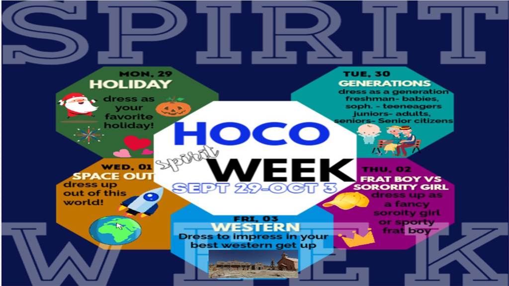 Homecoming Spirit Week Dress Up Days 2025