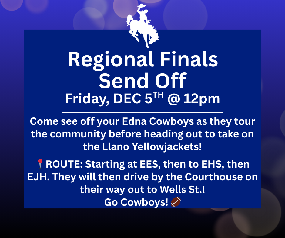 Regional Finals Send Off Dec 5th at 12pm