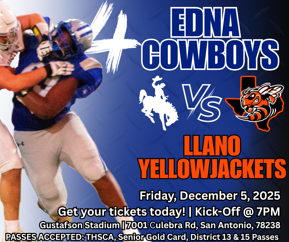 🎟️Tickets Available Now!🎟️ https://events.hometownticketing.com/boxoffice/northsideisd/L2VtYmVkL2V2ZW50LzE4NDE1 PASSES ACCEPTED: THSCA, Senior Gold Card, District 13 & 15 Passes 🗓️ Fri, Dec 5 | ⏰ 7:00 PM | 🏟️ Gustafson Stadium, San Antonio