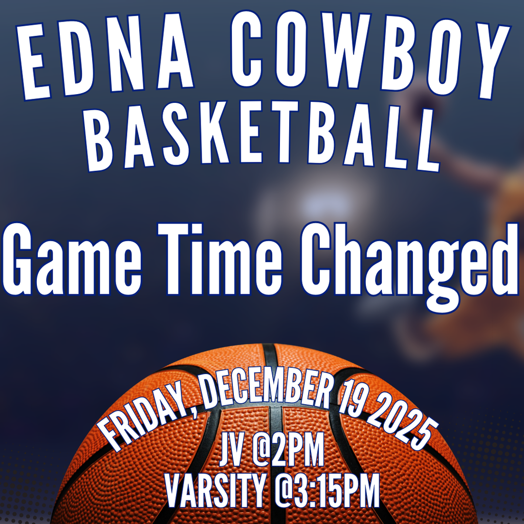 ⏰ Schedule Update ⏰ We’re tipping off a bit earlier this Friday, December 19, 2025! 🏀 Cowboy Basketball takes on the Sweeny Bulldogs. 🕑 JV — 2:00 PM 🕒 Varsity — 3:15 PM Make plans to arrive early and cheer on the Cowboys! 🤠🏀