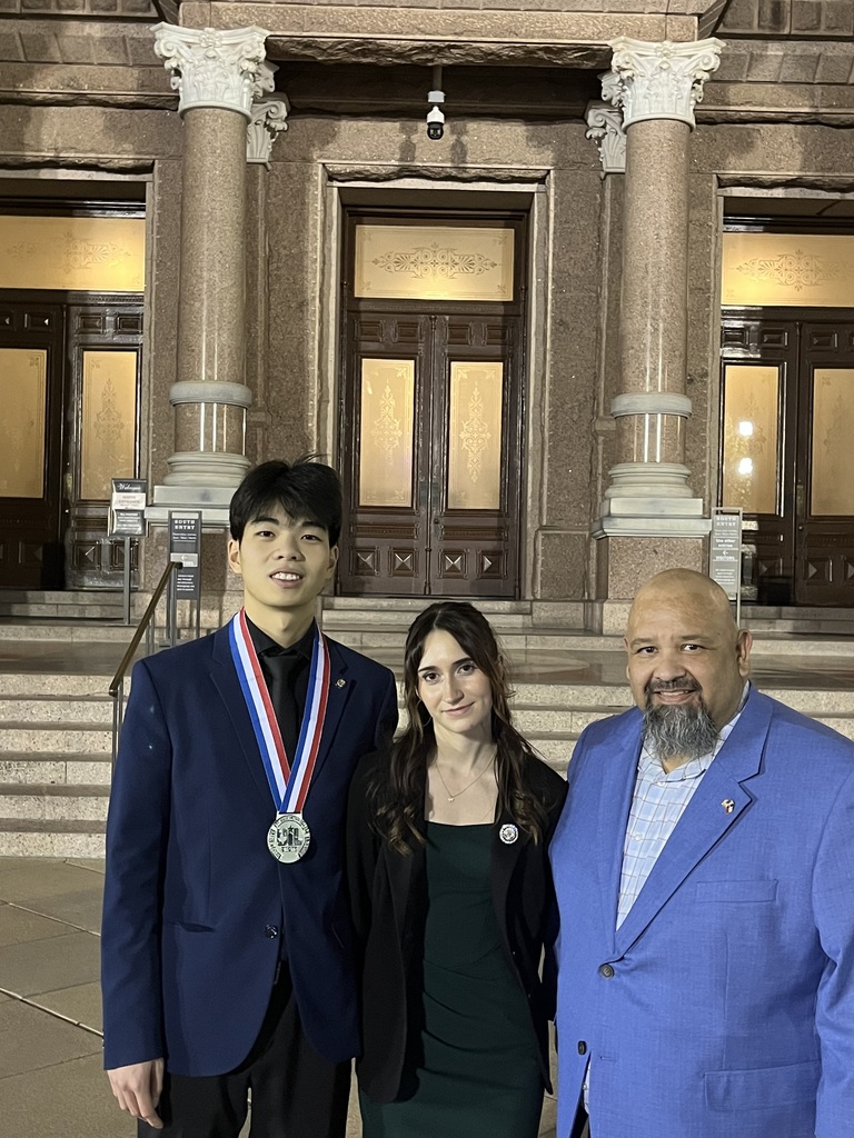 Edna students and Coach Mark Ruiz  at the State UIL Congress Meet