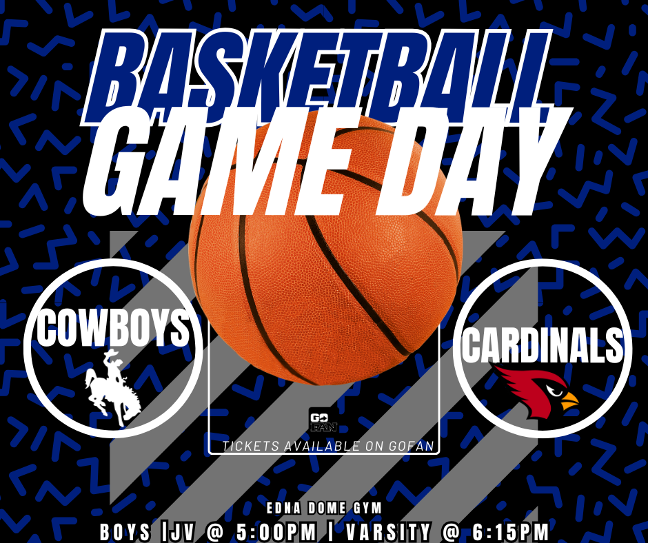 🏀 Home Game Night! 🏀 The Edna Cowboys are at home taking on Columbus! Boys: JV @ 5:00 PM | Varsity @ 6:15 PM Let’s pack the Dome and support Edna! 💙🤍