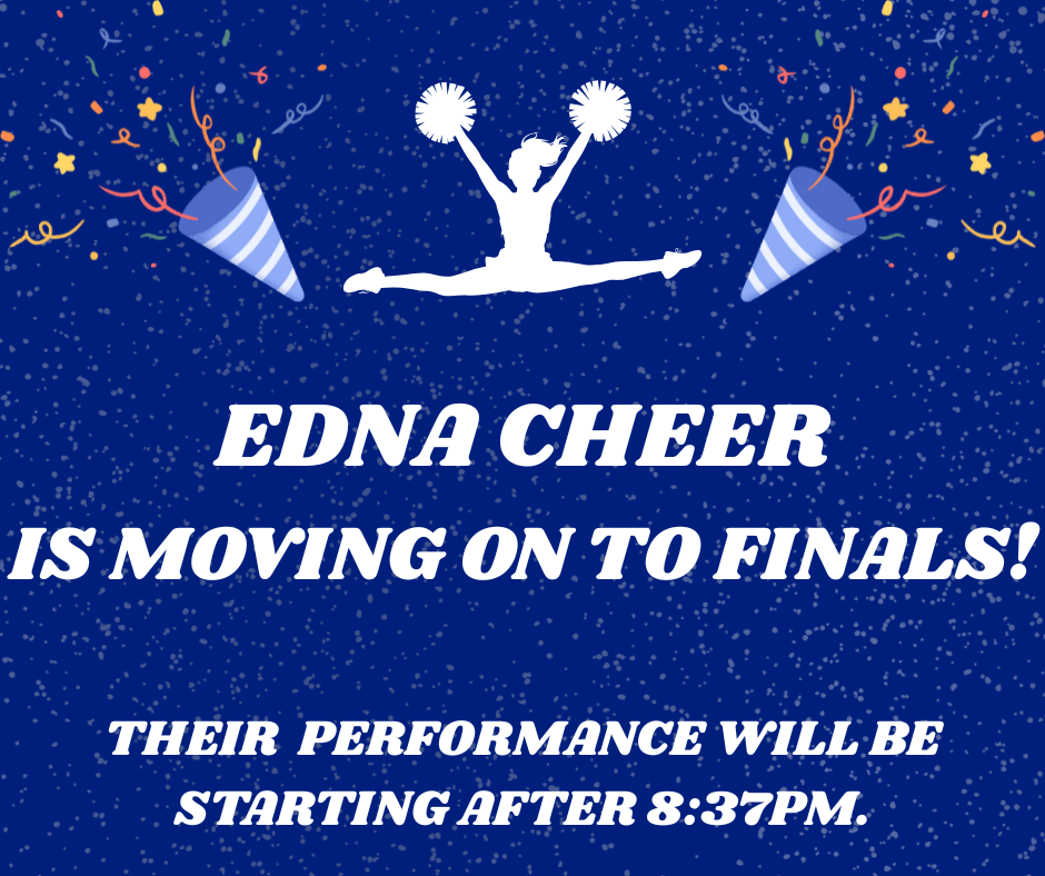 📣💙 EDNA CHEER IS GOING TO FINALS! 💙📣 Their finals performance will take place after 8:37 PM. Watch live with a subscription at www.nfhsnetwork.com ✨👏
