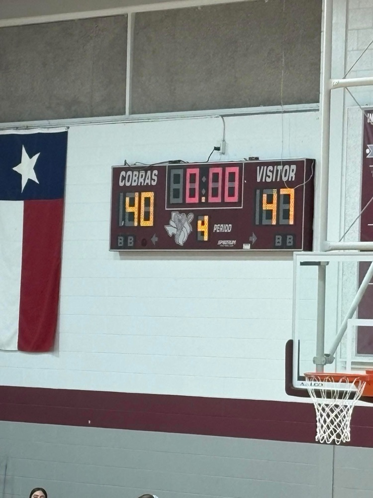 scoreboard from Industrial vs Edna girls varsity game