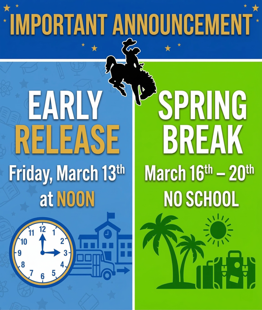 Early Release March 13th / Spring Break March 16-20