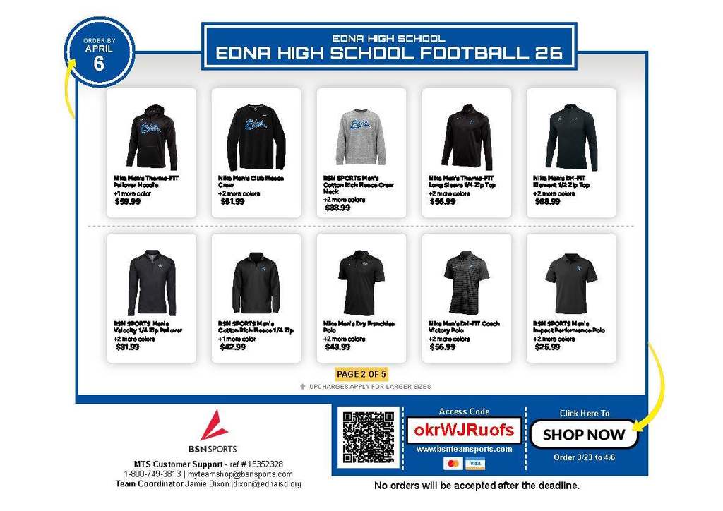 Edna High School Football Store - 3