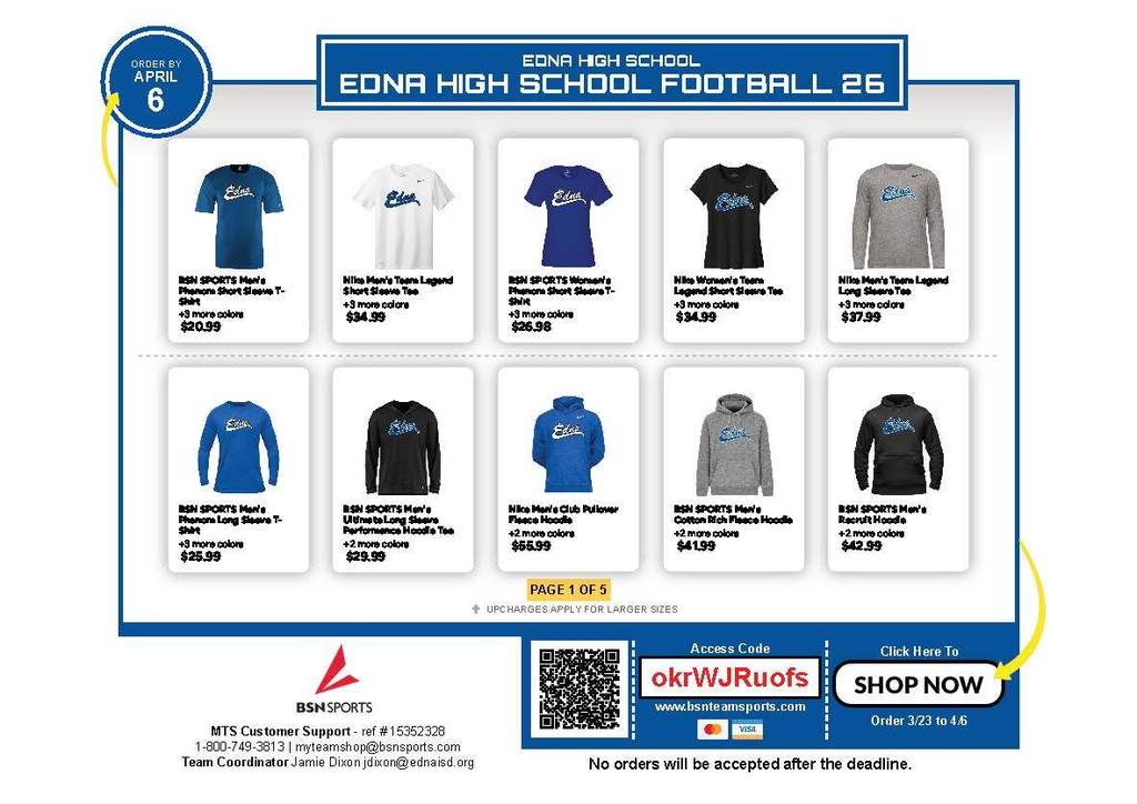 Edna High School Football Store - 4
