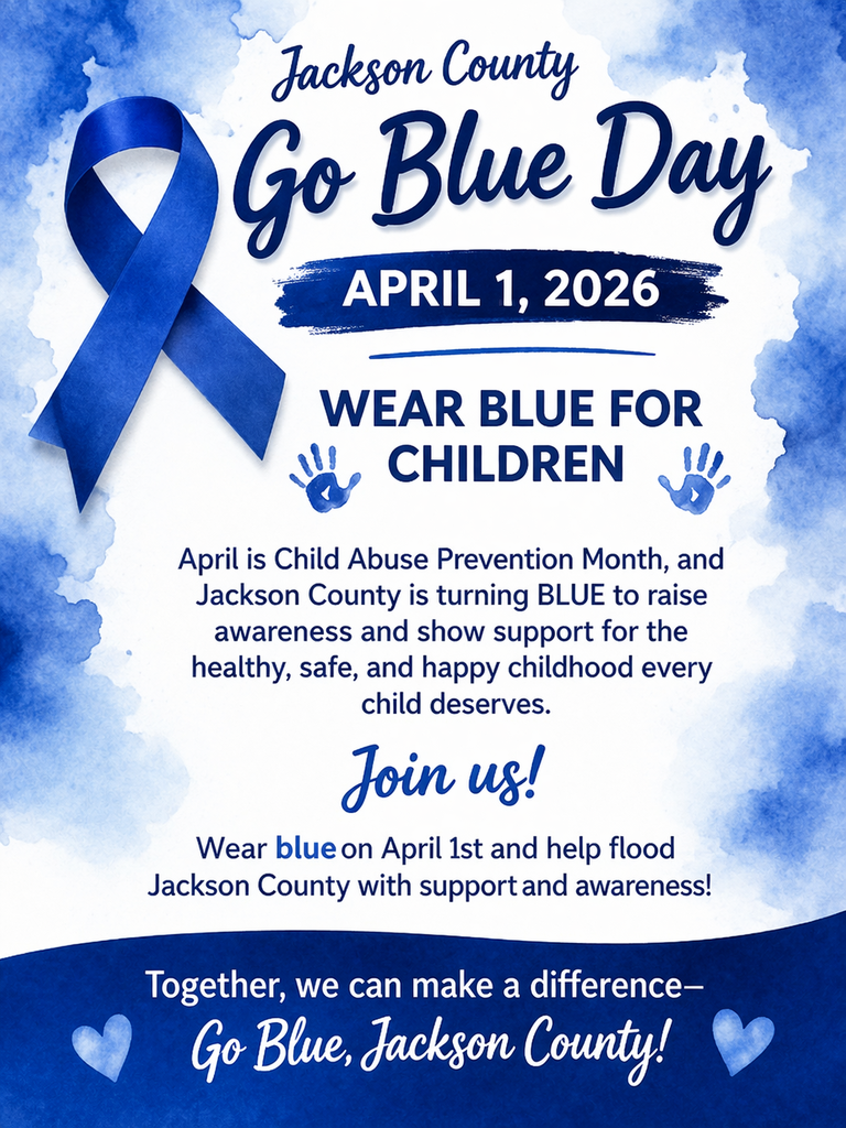 April 1st - Go Blue Day for Child Abuse Prevention Month