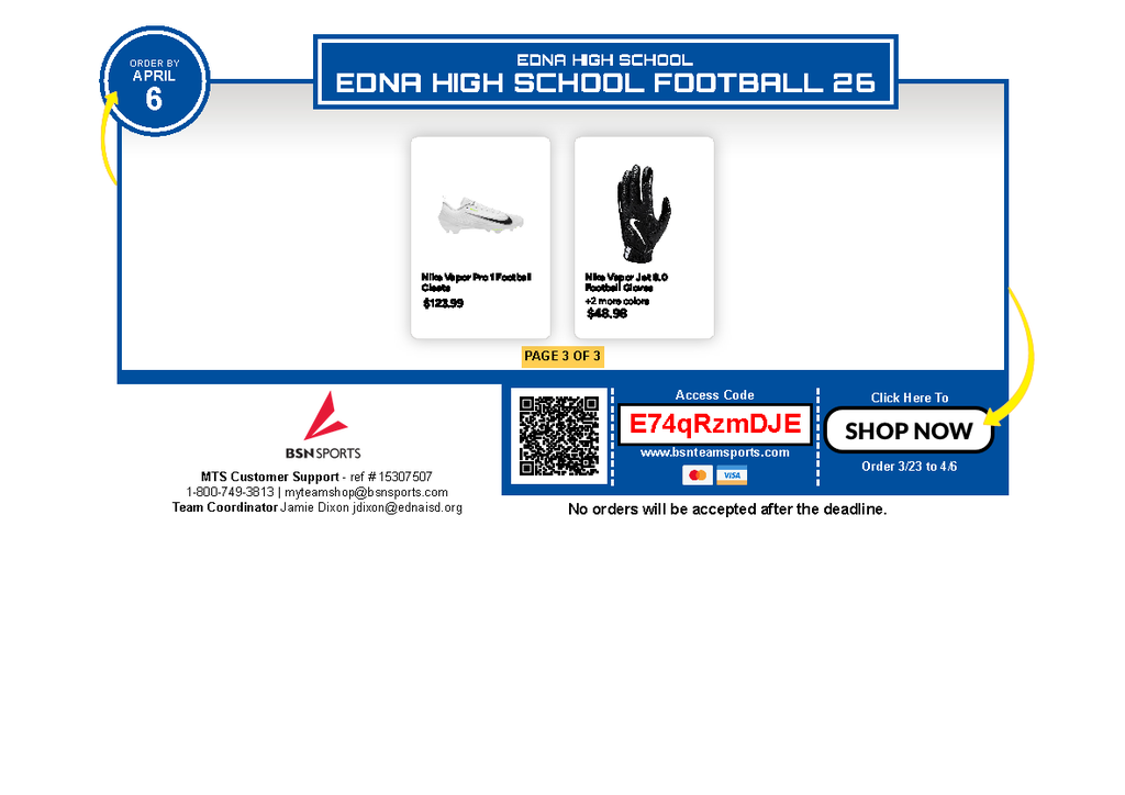 Edna Cowboy Football Store Flyer - Page 3
