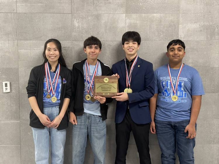 1st place Math team - State bound!!! Tiffany Zheng, Andy Schroer, Kyle Zheng and Jose DeLeon