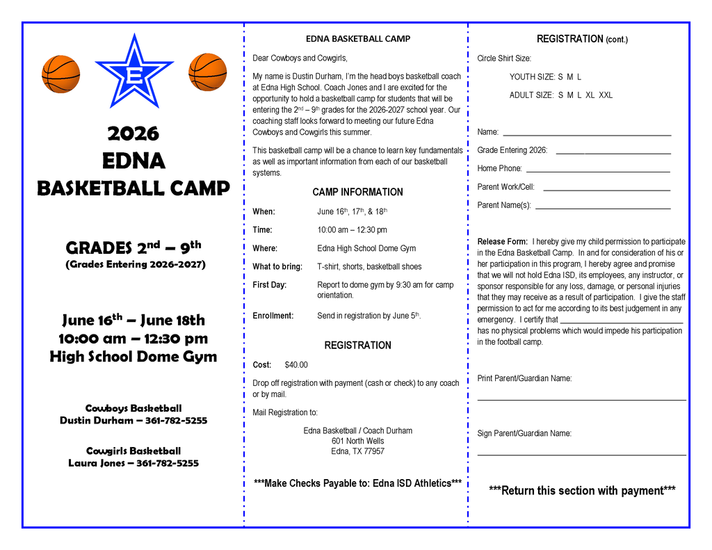 2026 Edna Basketball Camp