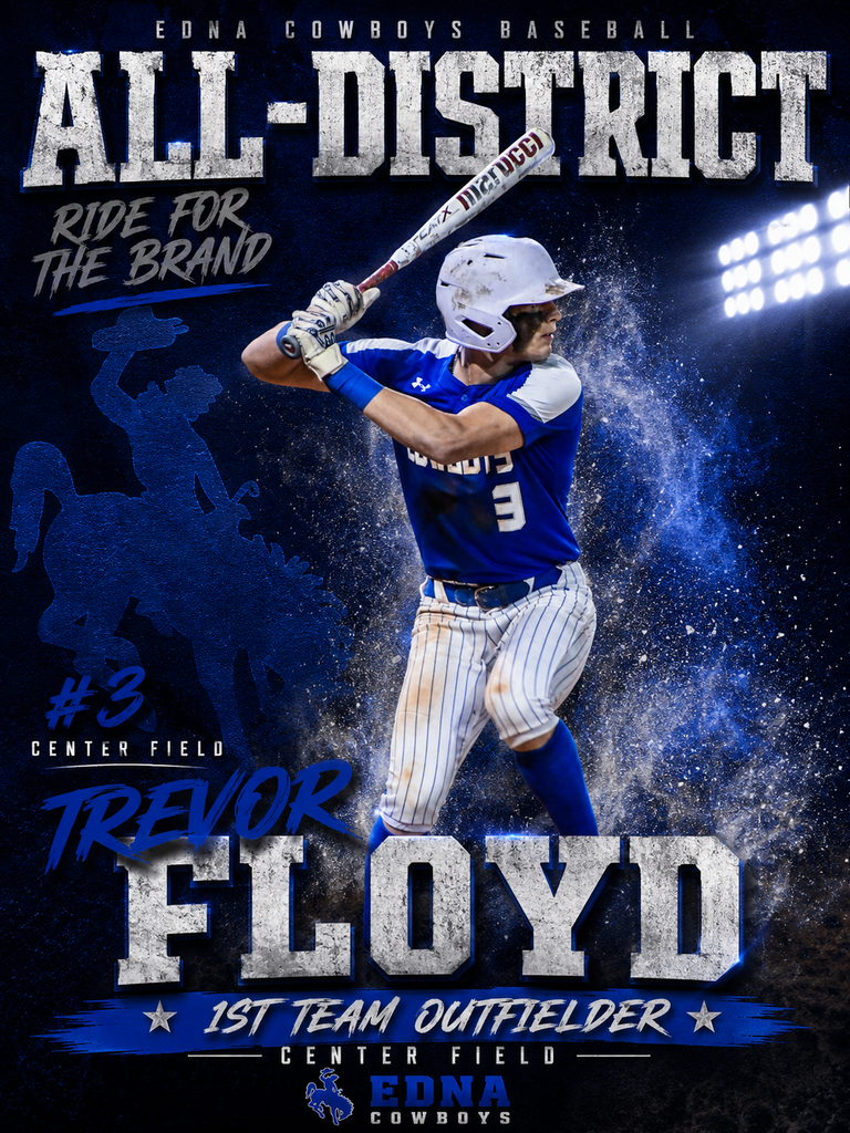 ⚾💙 Cowboy Baseball finishes the season with several athletes earning District Honors, a reflection of the hard work, dedication, and commitment shown throughout the year. For our seniors, thank you for the impact you made on this program and for representing Cowboy Baseball with pride. Your legacy and leadership helped shape this team, and your contributions will not be forgotten.  🏅 Cowboy Baseball District Accolades  All-District – 1st Team • Trevor Floyd – Outfielder (Center Field) • Riley Palacios – Infielder  All-District – 2nd Team • Weston Howard – Infielder  ⭐ Special Recognition • Seely Peters – Newcomer of the Year  Honorable Mention • D'Kayden Diggs • Trevor Kocian • Myles Thompson  Congratulations to these Cowboys on a well-earned honor, and thank you to every player who wore the blue and white this season.