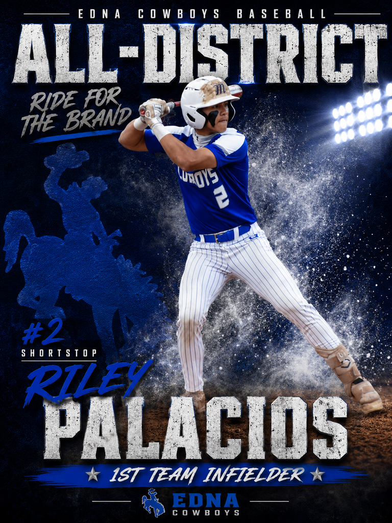 ⚾💙 Cowboy Baseball finishes the season with several athletes earning District Honors, a reflection of the hard work, dedication, and commitment shown throughout the year. For our seniors, thank you for the impact you made on this program and for representing Cowboy Baseball with pride. Your legacy and leadership helped shape this team, and your contributions will not be forgotten.  🏅 Cowboy Baseball District Accolades  All-District – 1st Team • Trevor Floyd – Outfielder (Center Field) • Riley Palacios – Infielder  All-District – 2nd Team • Weston Howard – Infielder  ⭐ Special Recognition • Seely Peters – Newcomer of the Year  Honorable Mention • D'Kayden Diggs • Trevor Kocian • Myles Thompson  Congratulations to these Cowboys on a well-earned honor, and thank you to every player who wore the blue and white this season.