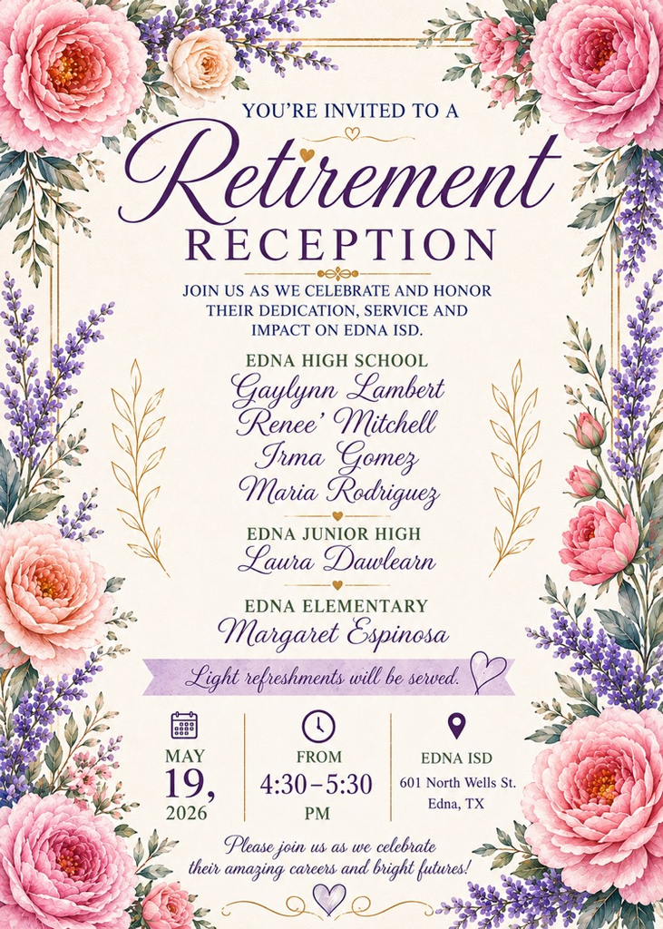 Retirement reception invitation