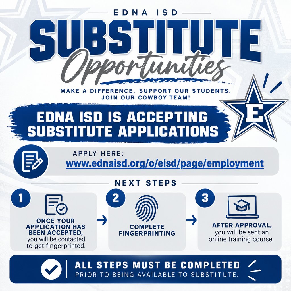 Edna ISD Substitute opportunities