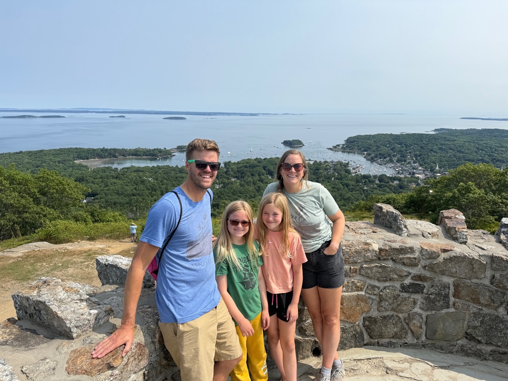 family in front of an overlook
