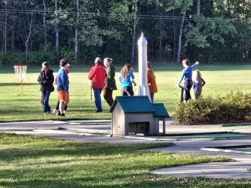 students playing in a field
