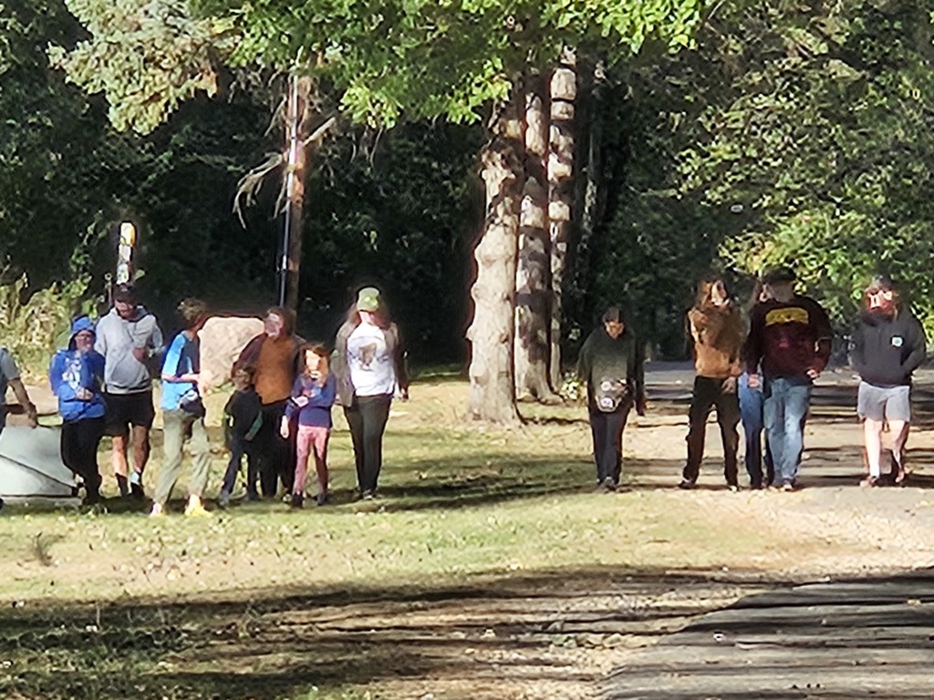 students playing in a field