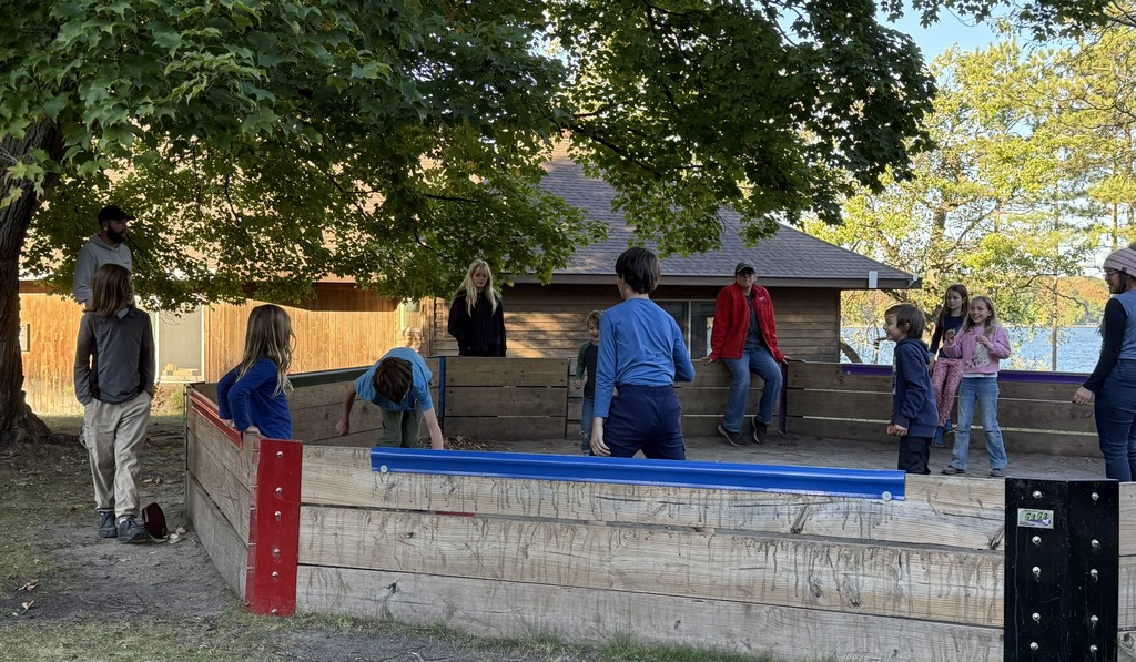 students playing gaga ball