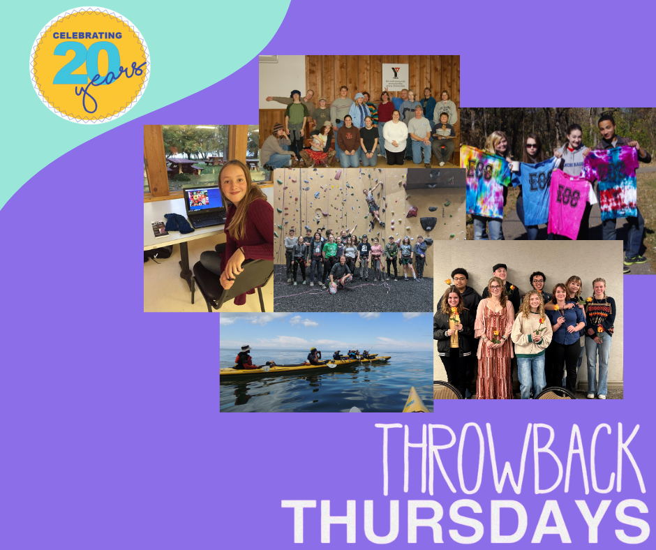 collage of photos of students with the caption of Celebrating 20 years and Throwback Thursdays