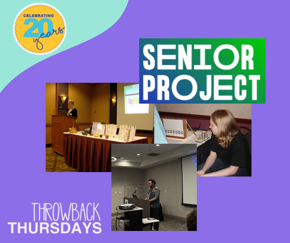The picture shows a throwback thursday post of previous EOC student senior projects. 