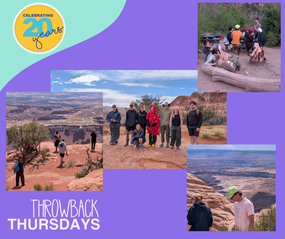 A collage of pictures of the Experiential Education Trip to Utah. 